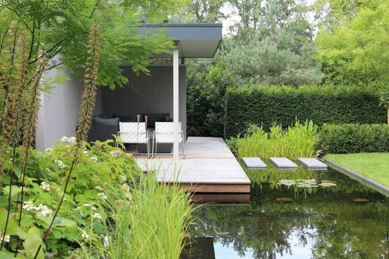 庭院设计 | 带水池的庭院设计，不同的景观水池造景